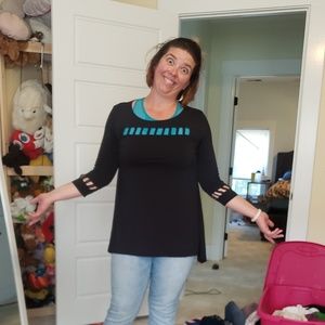 Black blouse with cute embellisments